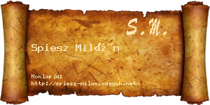 Spiesz Milán névjegykártya