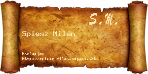 Spiesz Milán névjegykártya